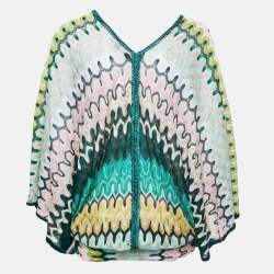 Missoni Mare Green Patterned Crochet Knit Mini Cover Up Dress M