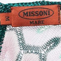 Missoni Mare Green Patterned Crochet Knit Mini Cover Up Dress M