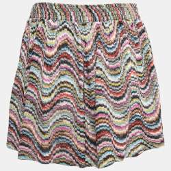 Pre Owned Missoni Mare Multicolor Patterned Knit Beach Shorts M