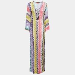 Missoni Mare Multicolor Patterned Crochet Knit Cover Up Maxi Dress L