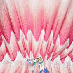 Missoni Mare Pink Zig Zag Patterned Knit Tie Detail Top M