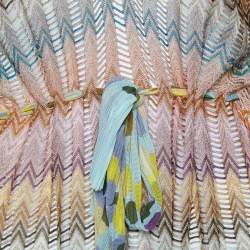 Missoni Mare Multicolour Chevron Patterned Knit Kaftan Maxi Dress M