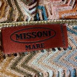 Missoni Mare Multicolour Chevron Patterned Knit Kaftan Maxi Dress M