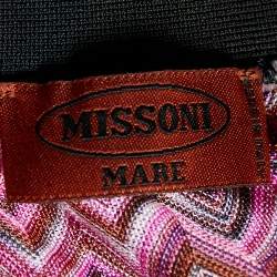 Pre Owned Missoni Mare Pink Knit Faux Wrap Asymmetric Skirt M