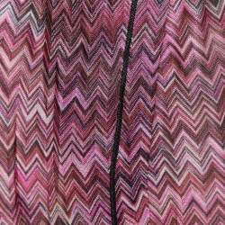 Pre Owned Missoni Mare Pink Knit Faux Wrap Asymmetric Skirt M