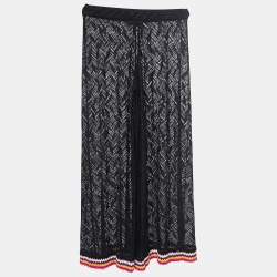 Missoni Mare Black Patterned Knit Contrast Hem Palazzo Pants S