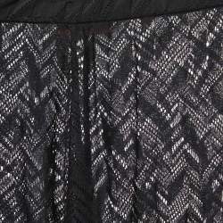 Missoni Mare Black Patterned Knit Contrast Hem Palazzo Pants S