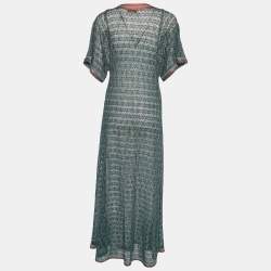 Missoni Mare Multicolor Lurex Knit Sheer Maxi Dress M