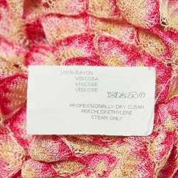 Missoni Mare Pink Patterned Knit Ruch detailed Kimono Sleeve Top S