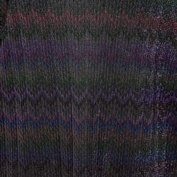 Pre Owned Missoni Mare Multicolor Chevron Lurex Knit Long Sleeve Dress L