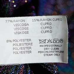 Pre Owned Missoni Mare Multicolor Chevron Lurex Knit Long Sleeve Dress L