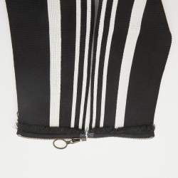 Pre Owned Missoni Black Striped Knit Elasticized Waist Belt