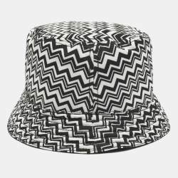 Pre Owned Missoni Black/White Zig Zag Synthetic Bucket Hat