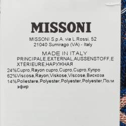 Pre Owned Missoni Blue/Pink Chevron Lurex Knit Headband One Size 