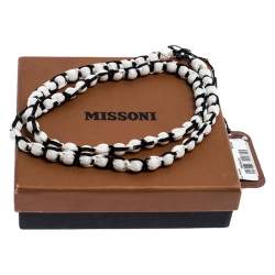 Pre Owned Missoni Monochrome Roped Ball Long Necklace