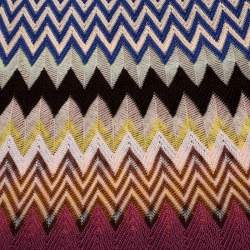 Pre Owned وشاح ميزوني شراشيب تريكو شيفرون متعدد الألوان