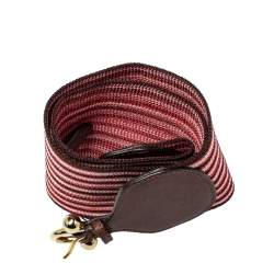 Pre Owned Missoni Tricolor Garter and Leather Wide Stretch Belt 80CM