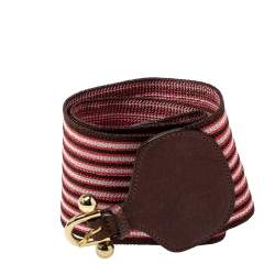 Pre Owned Missoni Tricolor Garter and Leather Wide Stretch Belt 80CM