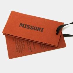 Pre Owned Missoni Multicolor Chevron Pattern Knit Fringed Wool Blend Scarf