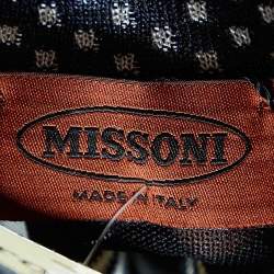 Pre Owned Missoni Black/White Patterned Jersey V Neck Short Dress M