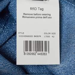 Missoni Blue Lurex Rib Knit Mock Neck Top M