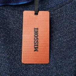 Pre Owned Missoni Blue Lurex Knit Wide-Leg Trousers M