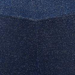 Pre Owned Missoni Blue Lurex Knit Wide-Leg Trousers M
