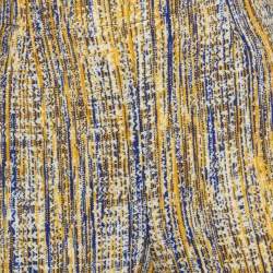 Pre Owned Missoni Yellow/Blue Patterned Wool Straight Leg Pants M