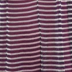Missoni Purple Stripe Lurex Silk Knit Maxi Dress M