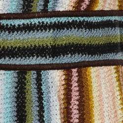 Missoni Multicolor Patterned Knit Hook Front Sleeveless Shrug M