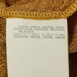 Pre Owned Missoni Gold Lurex Knit Textured Knit Crewneck Sweatshirt M