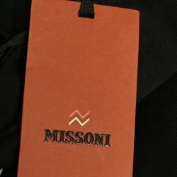 Missoni Black Zigzag Raschel Sleeve Jersey T-Shirt L