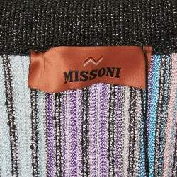 Missoni Blue Sequined Lured Knit Long Cardigan L