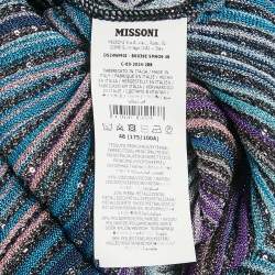 Missoni Blue Sequined Lured Knit Long Cardigan L