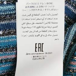 Missoni Blue Sequined Lured Knit Long Cardigan L