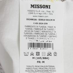 Missoni Multicolor Zigzag Raschel Pattern Knit and Jersey Top M