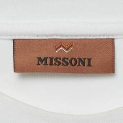 Missoni Multicolor Zigzag Raschel Pattern Knit and Jersey Top M