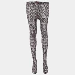 Pre Owned Missoni Black Patterned Lurex Knit Stockings XS