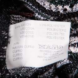 Pre Owned Missoni Black Patterned Lurex Knit Stockings XS