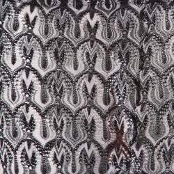 Pre Owned Missoni Black Patterned Lurex Knit Stockings XS
