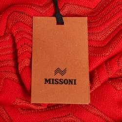 Pre Owned Missoni Red Zig Zag  Knit Flared Short Dress M
