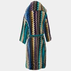 Pre Owned Missoni Multicolor Printed Terry Belted Bathrobe L