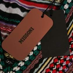 مملوكة مسبقًا Missoni Multicolor Textured Knit V-Neck Pullover M