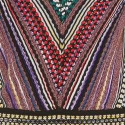 مملوكة مسبقًا Missoni Multicolor Textured Knit V-Neck Pullover M