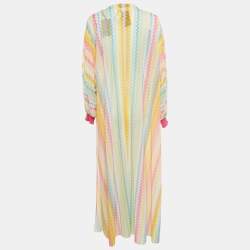 مملوكة مسبقًا Missoni Multicolor Zig-Zag Print Mesh Cover-Up Dress M