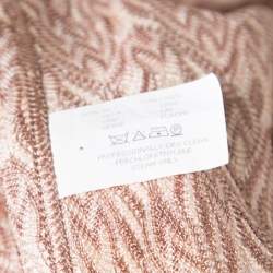 Missoni Off White Silk and Linen Blend Ruffle Detail Contrast Lined Long Coat M