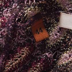 Pre Owned Missoni Burgundy Flame Patterned Knit Off Shoulder Knit Dress M