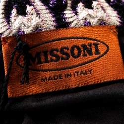 Pre Owned Missoni Multicolor Textured Jacquard Knit Midi Skirt M