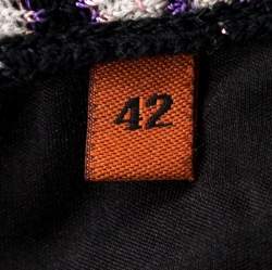 Pre Owned Missoni Multicolor Textured Jacquard Knit Midi Skirt M