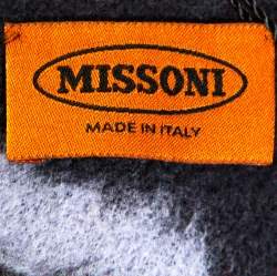 Pre Owned Missoni Grey Abstract Patterned Eyelet Knit Shift Dress S